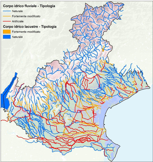 Corpi idrici fluviali come classificati nei Piani di gestione 2021